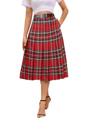 Sangtree Girls A-Line Pleated High Waist Fashion Skirt