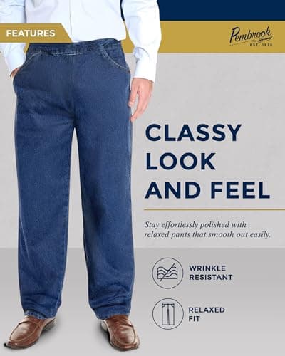 Elastic Waist Pants for Seniors - Relax Fit Jeans for Elderly Men