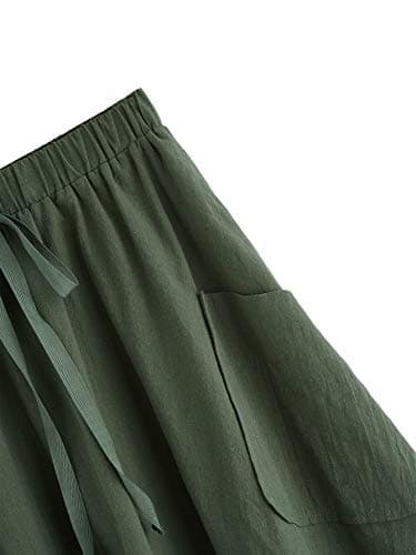 SweatyRocks Women's Casual High Waist Pleated Midi Skirt with Pocket