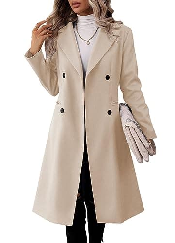 Danedvi Women's Slim Fit Double Breasted Pea CoatWinter Jacket