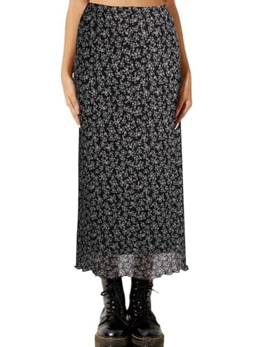 Avanova Bohemian Ditsy Floral Midi Skirt — Ditsy Black