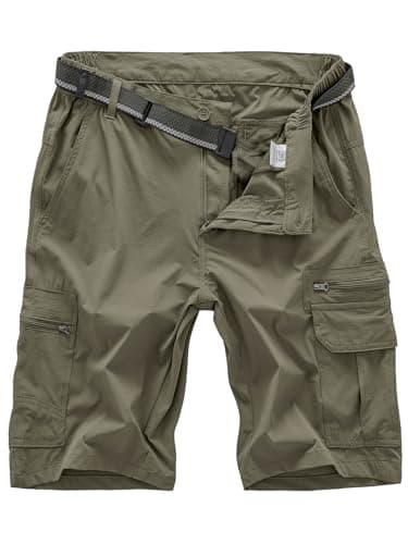 Jessie Kidden Men's Lightweight Quick Dry Water Resistant Fishing Hiking Shorts — Light Green