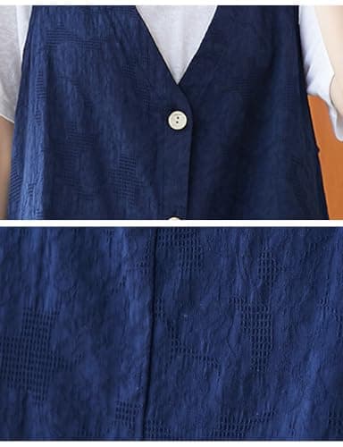 IDEALSANXUN Women's Jacquard Linen Vest Jackets Tops