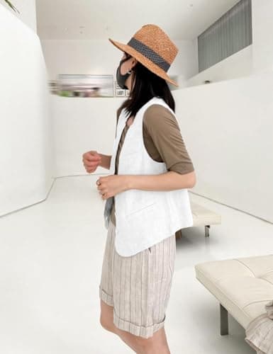 Lightweight Linen Vest for Women – Sleeveless Blazer for Spring/Summer