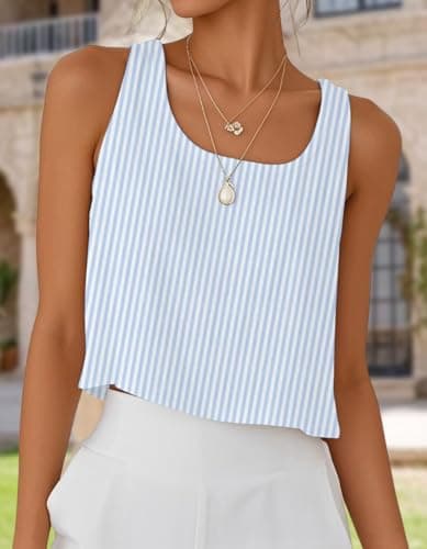 IDEALSANXUN Women's Cotton Linen Crop Top Summer Sleeveless Tops
