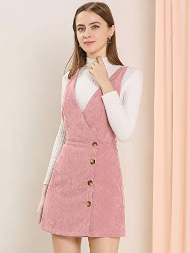Allegra K Women's Mini Vintage A-Line Bib ChristmasOverall Pinafore Dress