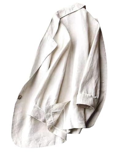 SOMTHRON Women's Casual Linen 3/4 Sleeve Blazer Jacket