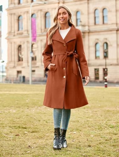 GRACE KARIN 2024 Fall Women's Midi Peacoat with Pockets