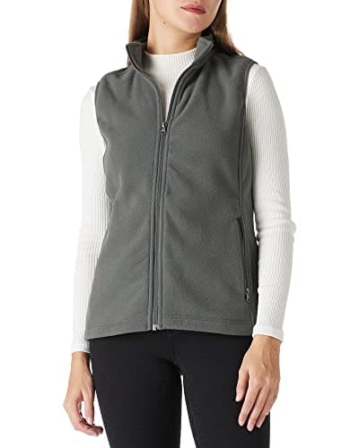Outdoor Ventures Women's Polar Fleece_zip Vest with Pockets Warm Sleeveless Coat Vest — Dark Grey