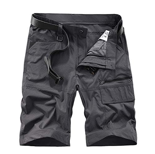 Kolongvangie Men's Outdoor Comfortable Lightweight Cargo Shorts with Multi Pockets — S01# Dark Grey