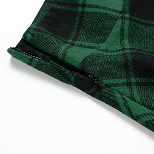 IDEALSANXUN High Waisted Plaid A-Line Asymmetrical Lace-Up Short Skirt for Women
