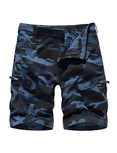 Men's Camo Cargo Shorts for Summer Outdoor Activities — Camo Blue
