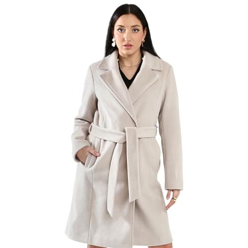 Vince Camuto Women's Warm Peacoat - Winter Dressy Trench Coat — Soft Beige