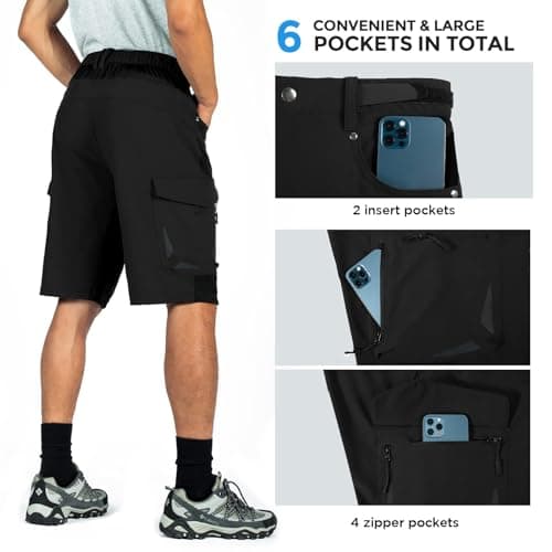 XKTTAC Men's Outdoor Quick Dry Stretchy Shorts with 6 Pockets
