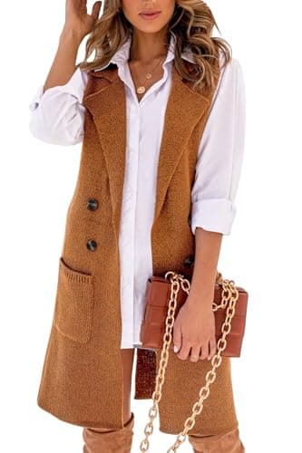 Women's Long Knit Sweater Vest for Fall and Winter