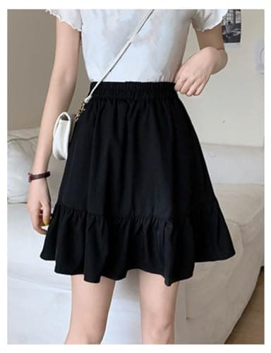 Black Linen Mini Skirt for Women