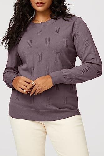 Womens Arach&Cloz Knit Sweater Long Sleeve Casual Spring Outfit Fashion