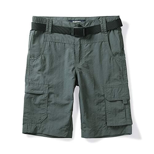 OCHENTA Men & Boys Quick-Dry Cargo Hiking Shorts Elastic Waist Outdoor — Gray