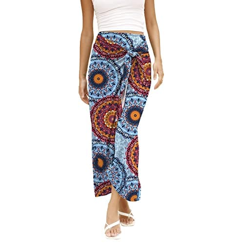 Maxi Skirt High Waist Wrap Pencil Long Skirts for Women — A-12 Fp Mix Blue