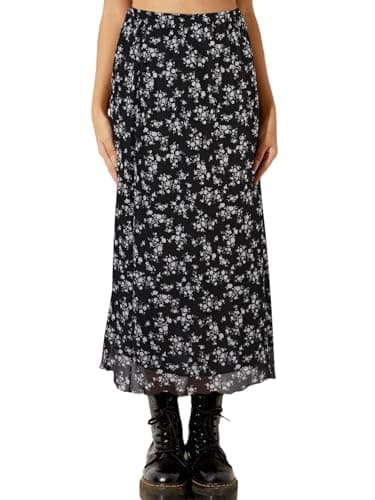 Avanova Bohemian Ditsy Floral Midi Skirt — Floral Black E