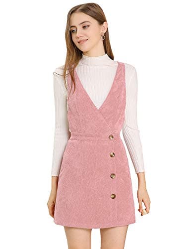 Allegra K Women's Mini Vintage A-Line Bib ChristmasOverall Pinafore Dress