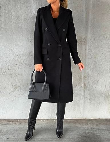 Women's Long Wool Trench Coat for Fall and Winter