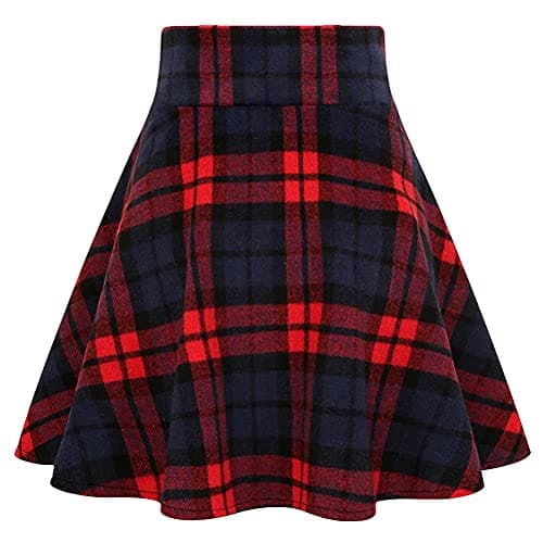 IDEALSANXUN Women's High Waist Gothic Lace-Up Pleated Mini Skirts