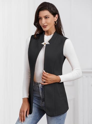 Sleeveless Wool Vest for Women - Fall/Winter Outerwear