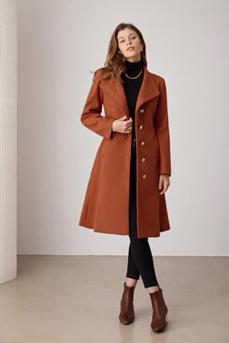 GRACE KARIN 2024 Fall Women's Midi Peacoat with Pockets