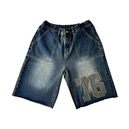 Ponitrack Jorts Women's Vintage Acid-Washed Baggy Grunge Fashion Casual Wide Leg Pants — 76