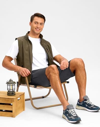 Pudolla Men's Lightweight 11" Cargo Shorts for Summer Travel and Outdoor