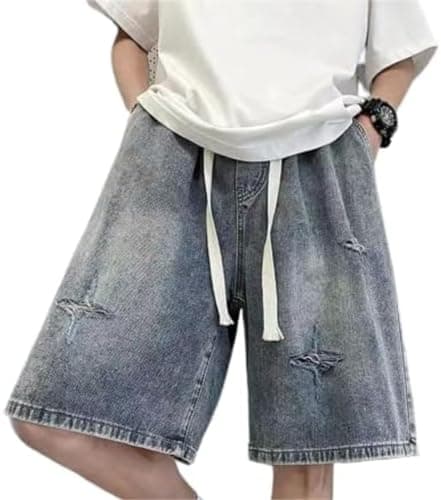 Star Print Baggy Denim Shorts