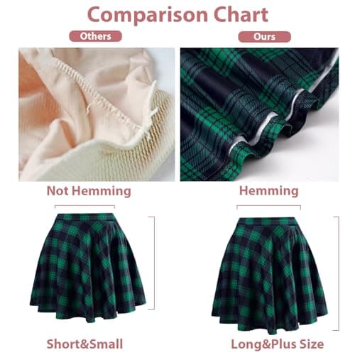 Moon Wood Plus Size High Waisted Mini Plaid Pleated Skirt