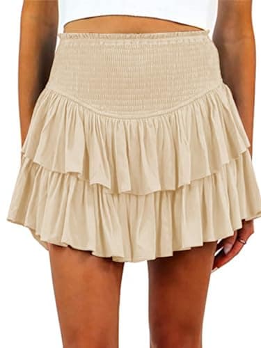 Women Mini Skirts — Beige