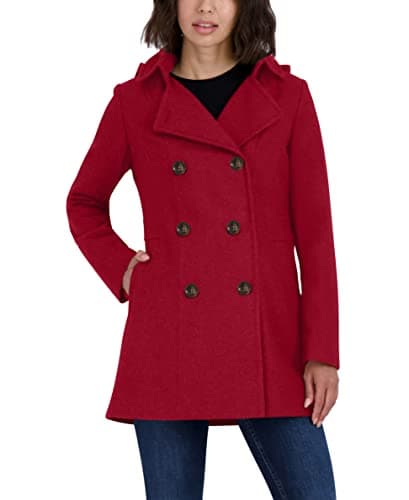 Nautica Women's Wool Blend Peacoat Winter Coat
