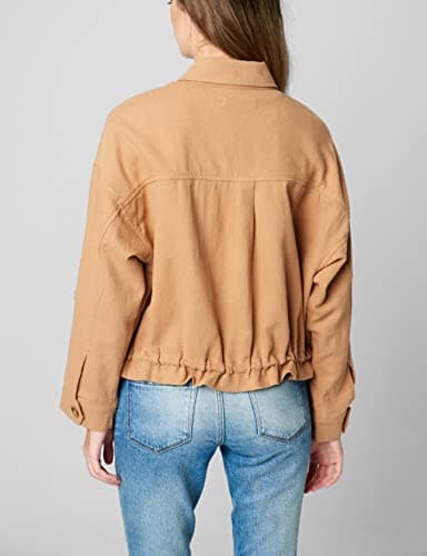 BLANKNYC Women's Luxury Linen Utility Jacket with Pockets