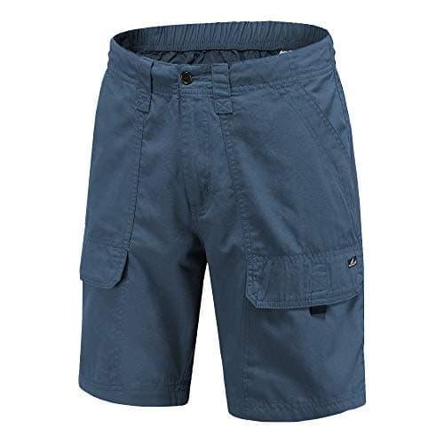 VAYAGER Men's Lightweight Cotton Cargo Shorts with Multiple Pockets — Navy
