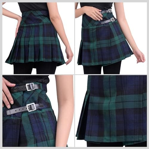 Highland Redstone Women's Plaid Mini Kilt Skirt in Traditional Touch