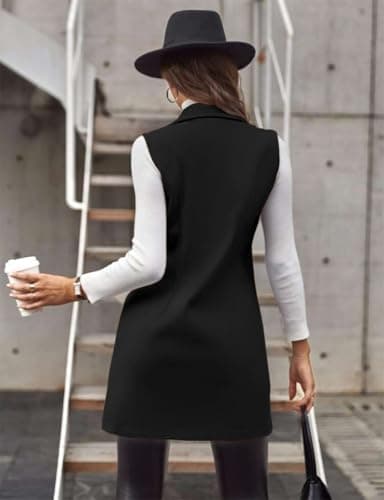 Women's Sleeveless Wool Trench Coat for Fall and Winter
