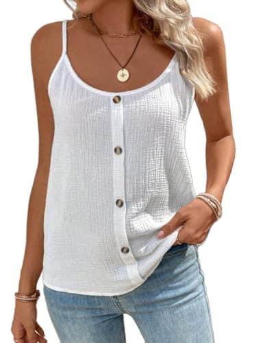 IDEALSANXUN Linen Tank Tops for Women Spring Summer