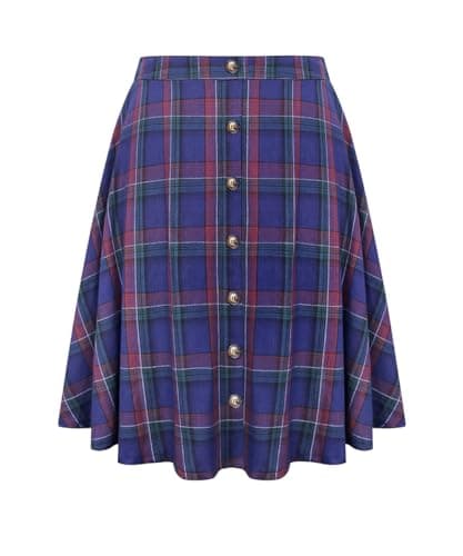 TIYOMI Women's Plus Size Stretchy Swing Corduroy Skater Skirt XL-5XL — #9_ F129_ Corduroy _ Blue