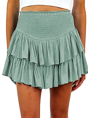 Women Mini Skirts — Lake Green