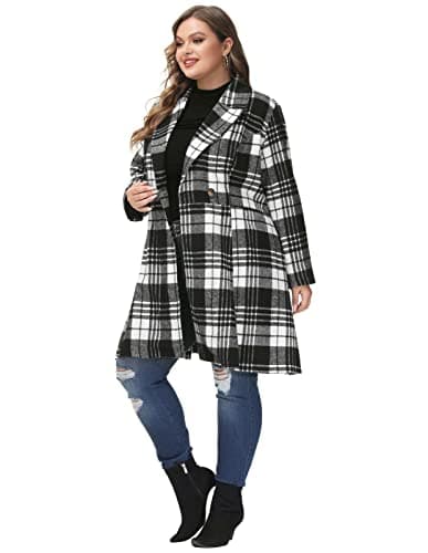 Hanna Nikole Women's Plus Size Wool Trench Coats