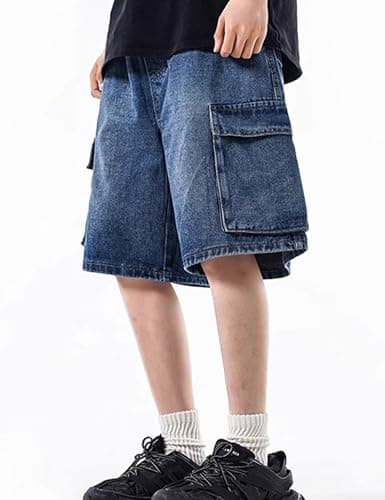 Y2K Baggy Jorts Men's Relaxed Fit Cargo Shorts Vintage Jeans