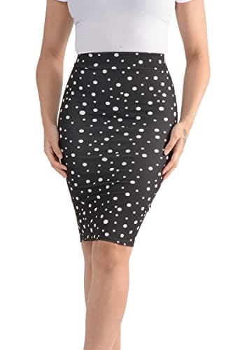 Pretty Print High Waist Pencil Skirt Size 4-18 — Black Circles