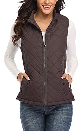 MISS MOLY Women's Lightweight Quilted Vest — #1-chocolate
