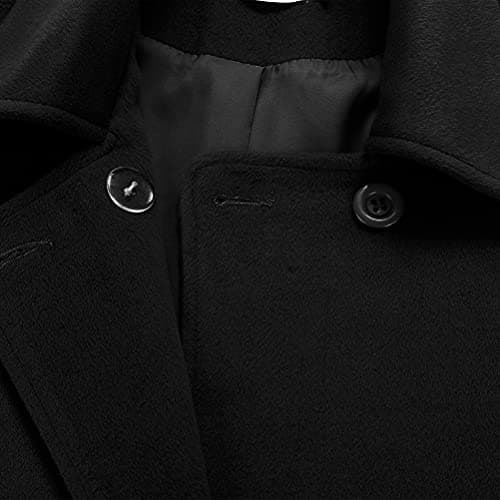 Ylingjun Women's Classic Fit Double Breasted Wool Pea Coat Outwear