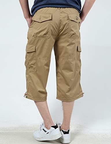 Mens Cotton Cargo Shorts - Casual Baggy Hiking Summer Shorts