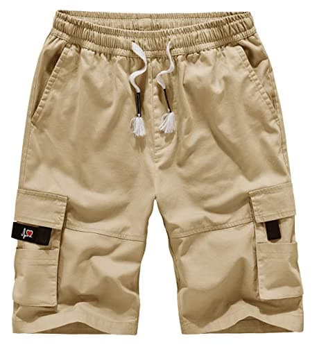 Vcansion Men's Casual Lightweight Loose Fit Multi-Pockets Cargo Shorts — Khaki
