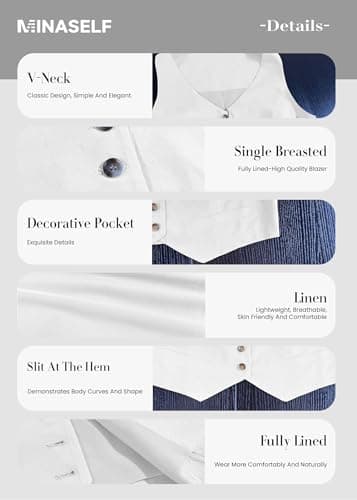 Mina Self Women's Linen V-Neck Tank Top Lightweight Cut-Cropped Casual Beach Vacation Corset Top